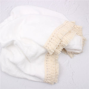 Fringe Swaddle White