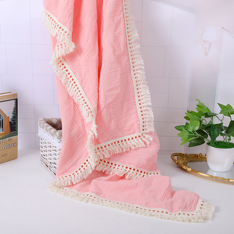 Fringe Swaddle Pink