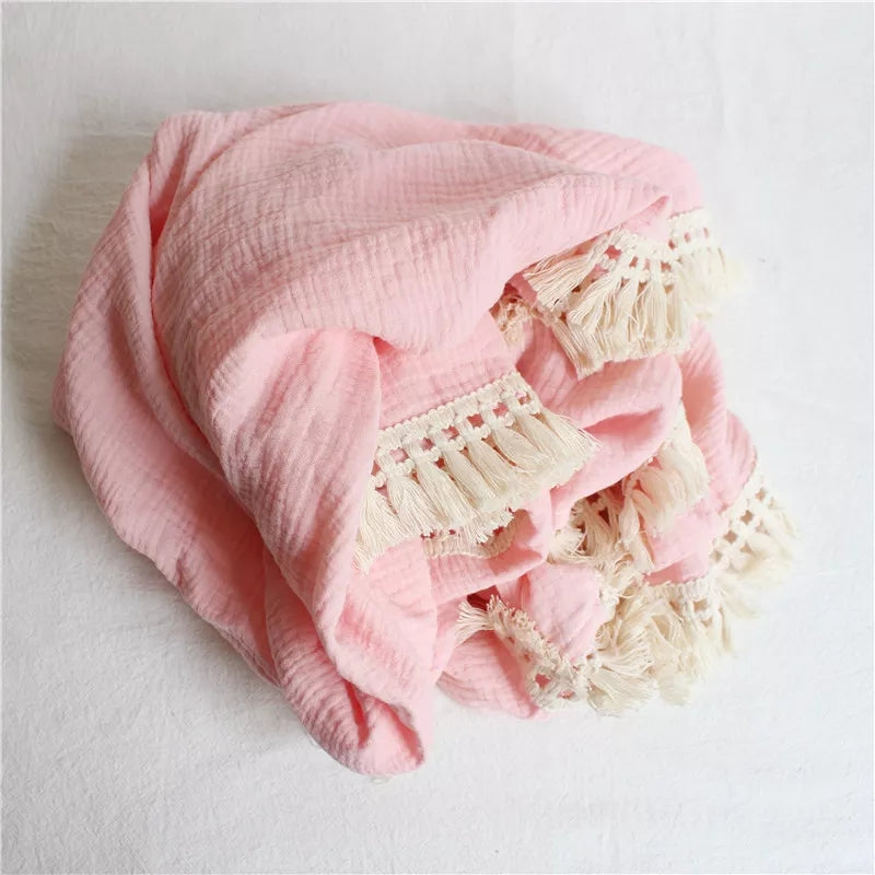 Fringe Swaddle Pink